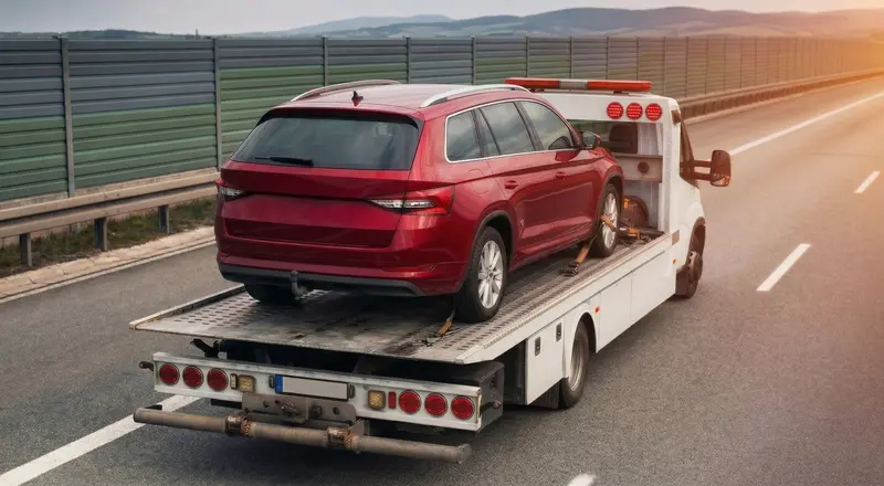 Guincho para carros em Criciúma – carro sendo carregado em plataforma